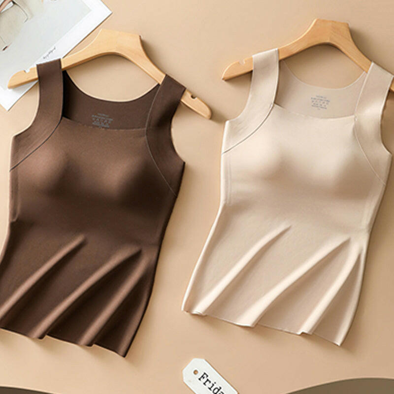 🔥Last Day 49% OFF💖Women’s U Neck Thermal Tank Tops with Built-In Bra