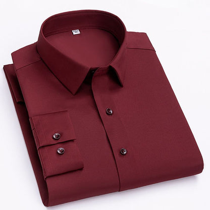 Men's High Stretch Pure Silk Ironing-free Business Shirt