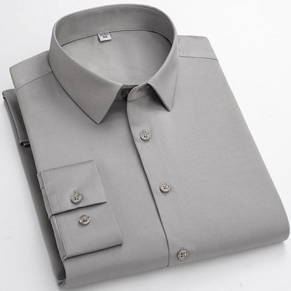 Men's High Stretch Pure Silk Ironing-free Business Shirt