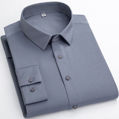 Men's High Stretch Pure Silk Ironing-free Business Shirt