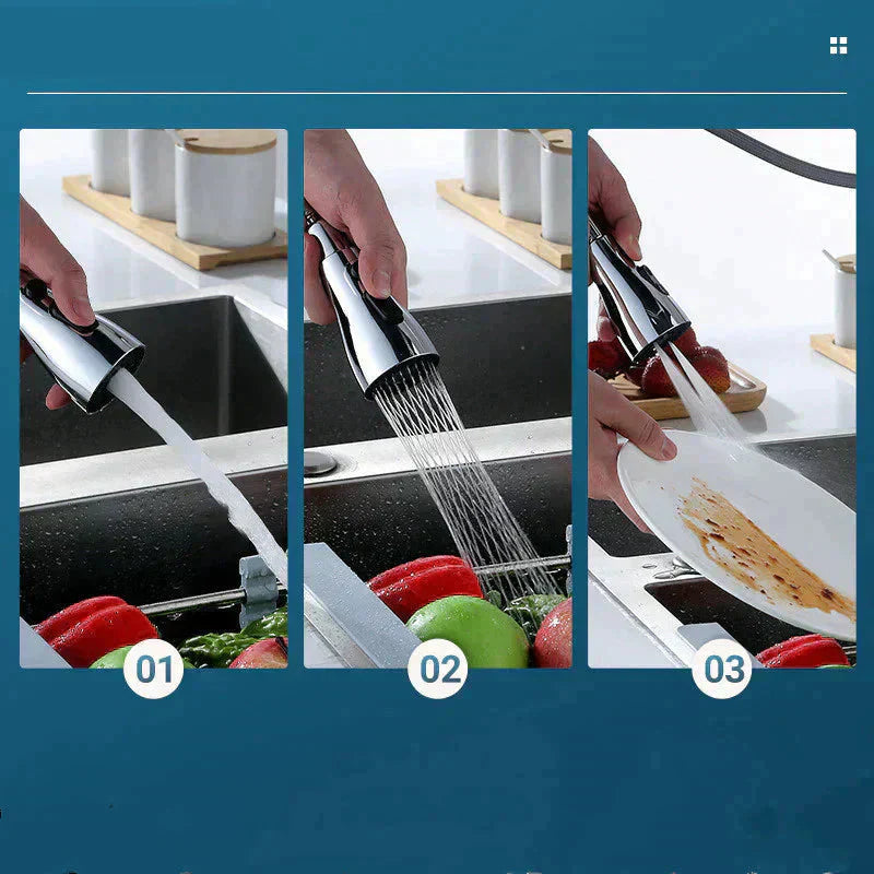 🔥Last Day £10.99!!⚡50K+ SOLD!🏠720° Rotatable 3 Function Kitchen Faucet Spray Head