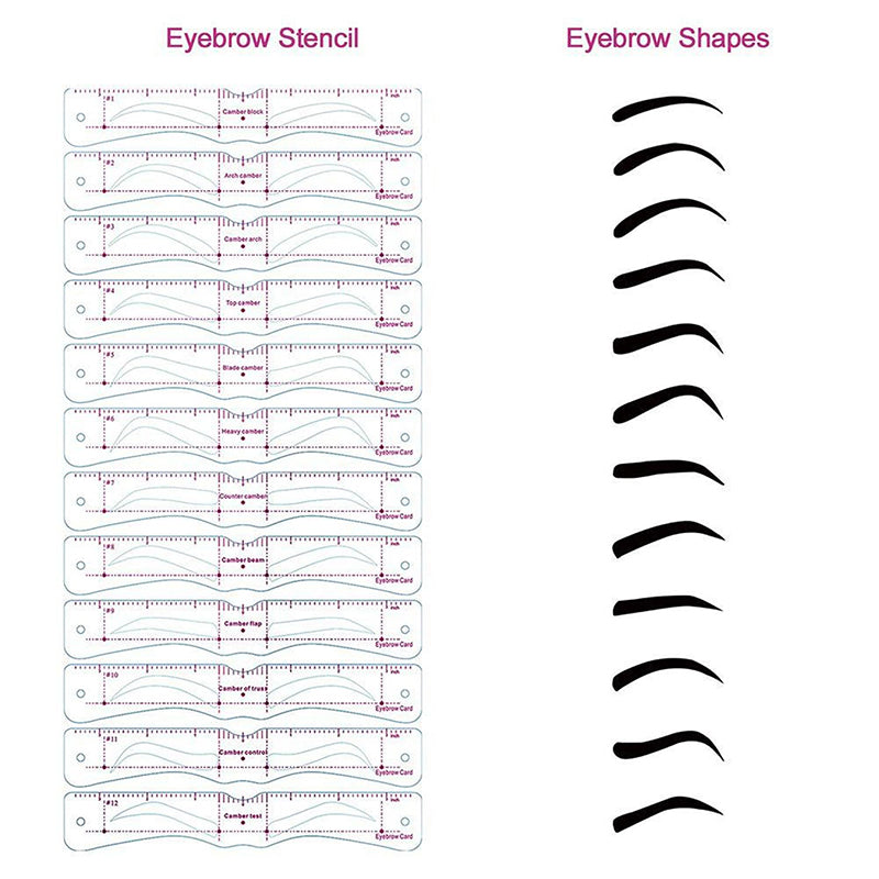 12PCS Eyebrow Stencil Kit with Headband
