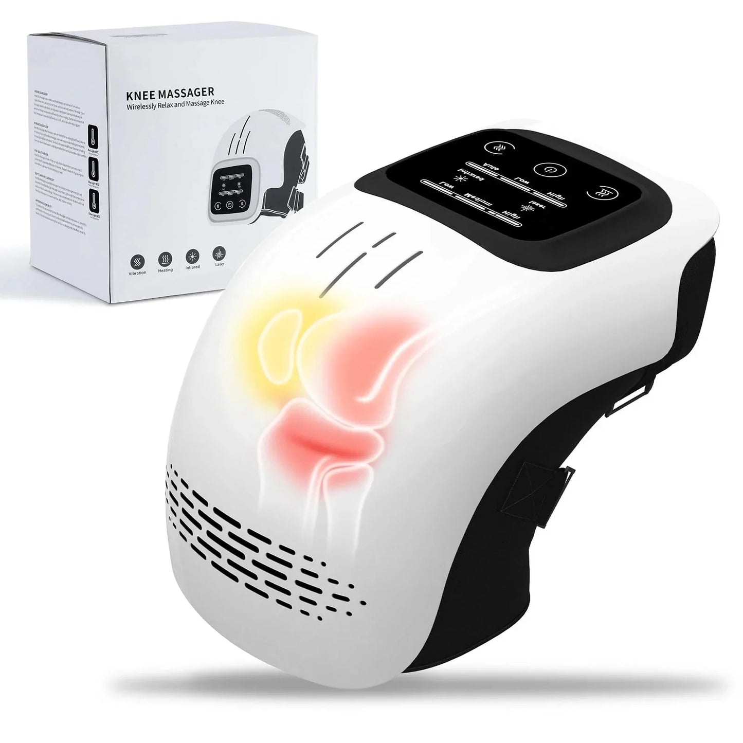 💝Xmas Sale 60% OFF—Cordless Knee Massager with Heat & Vibration, LED Display