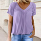 🎁LAST DAY SALE £10.99🔥Summer Hot Sale 50% OFF⏳Women's Casual Pleated V-Neck Short-Sleeve Top