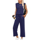 🔥LAST DAY SALE ONLY ￡17.99!!👚Women's  Sleeveless Top & Wide-Leg Pants 2-Piece Set