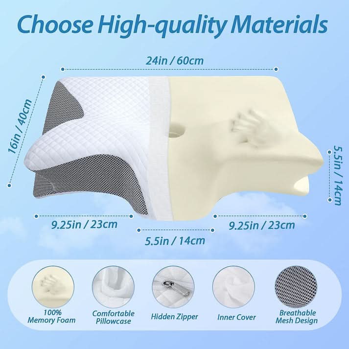 🥳 2026 HOT SALE 🥳  49% OFF! 🌙Ergonomic bamboo contour pillow – Relieves neck tension and promotes deep sleep. Perfect for back, side and stomach sleepers. Experience comfort all night long. 💤 ✨