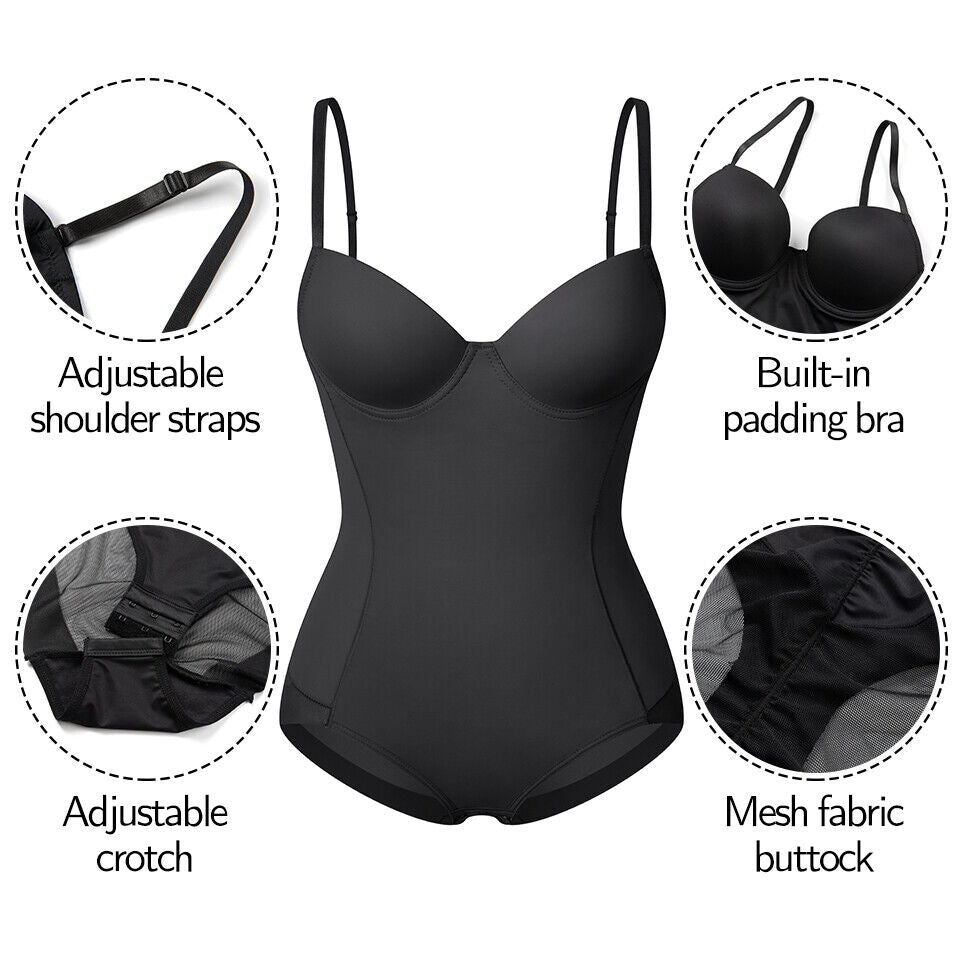 🏆Shapewear Bodysuit with Bra | Ruched Slimming Adjustable Waist✨