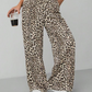 ✨New Style🔥Women's Leopard Print Tie Front Pocket Straight-leg Wide-leg Pants🐆