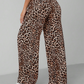 ✨New Style🔥Women's Leopard Print Tie Front Pocket Straight-leg Wide-leg Pants🐆