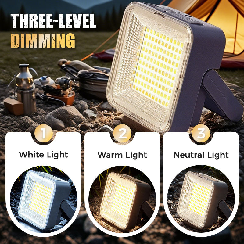 🏕️50% OFF NOW! Portable Waterproof Solar-Powered Camping Light – 3-Level Dimmable LED Outdoor Lamp, Adjustable Bracket, Long Lasting Rechargeable Light for Camping, Hiking & Emergency