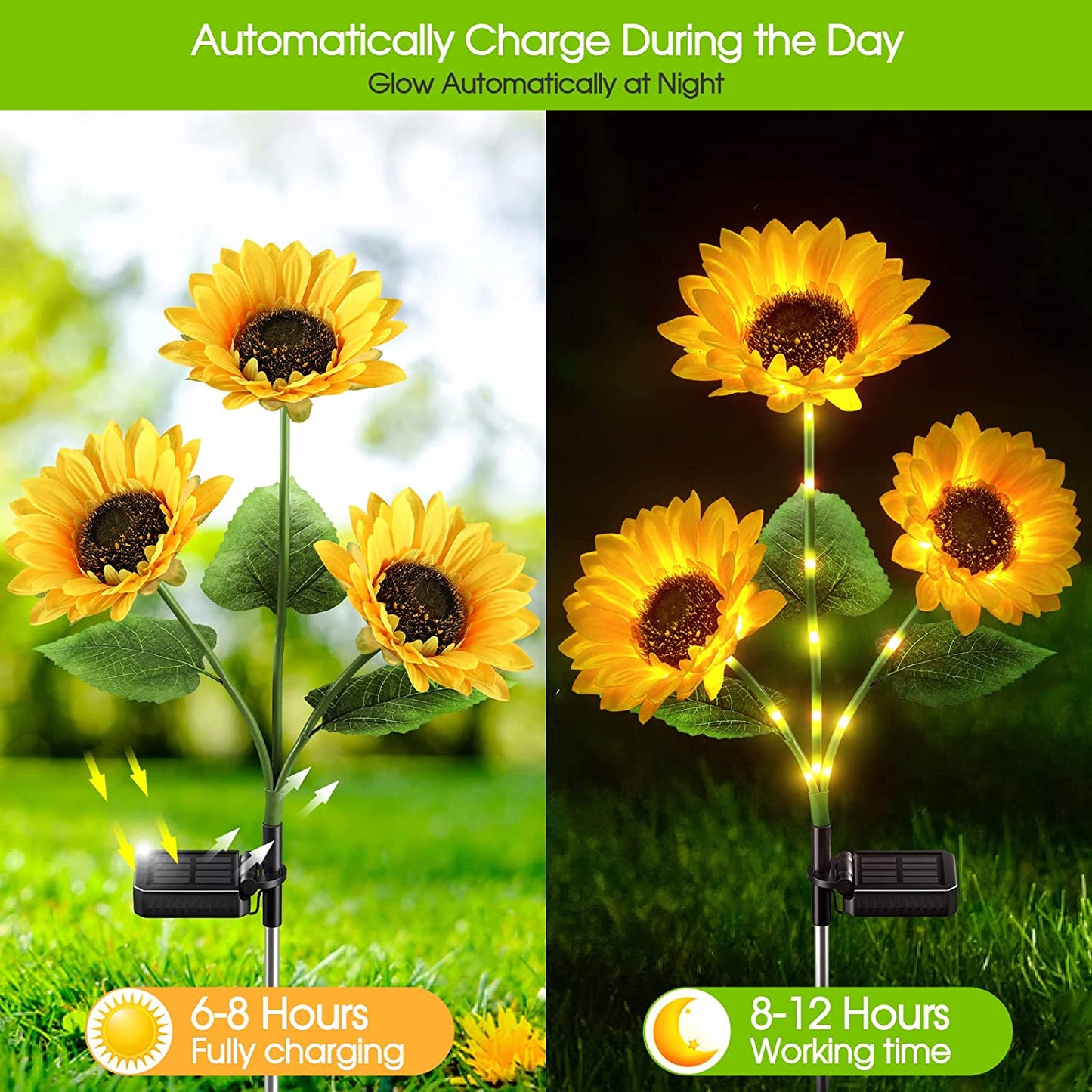 🌻60% OFF FLASH SALE! ✨Sunflower Solar Lights – Glowing Decor for Garden 🌿