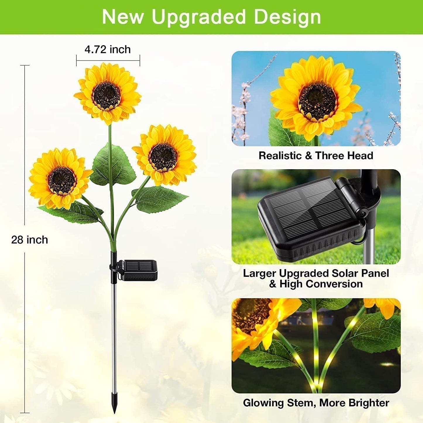 🌻60% OFF FLASH SALE! ✨Sunflower Solar Lights – Glowing Decor for Garden 🌿