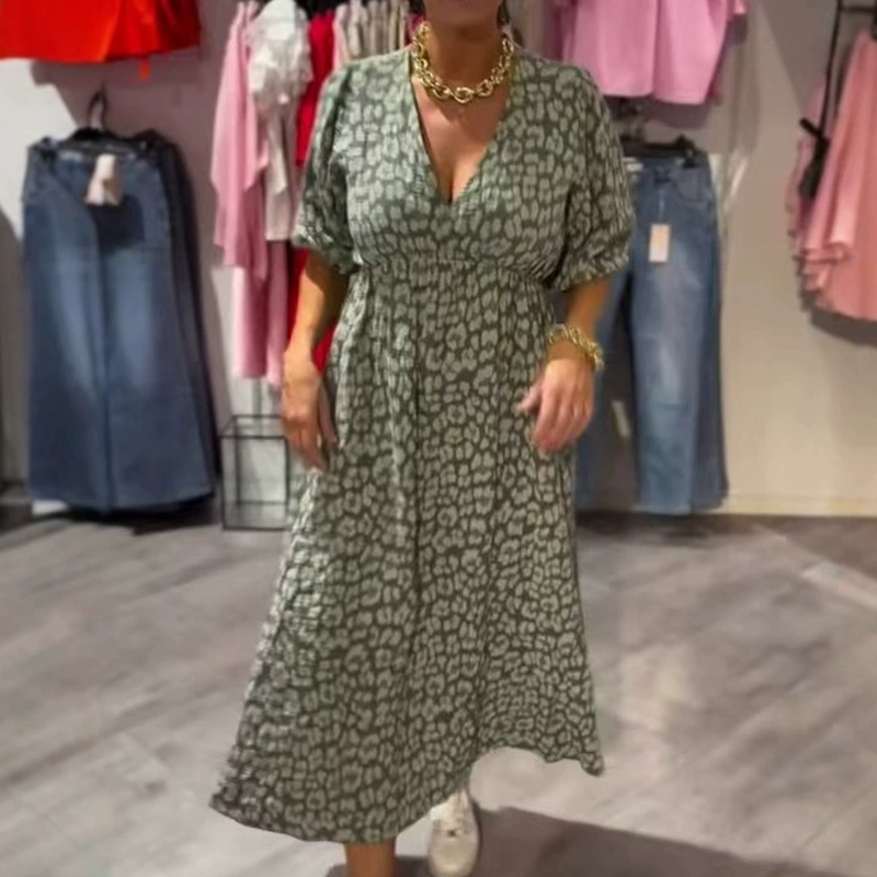 🏖️Summer Hot Sale 60% OFF!!🎀Women's V-Neck Printed Dress