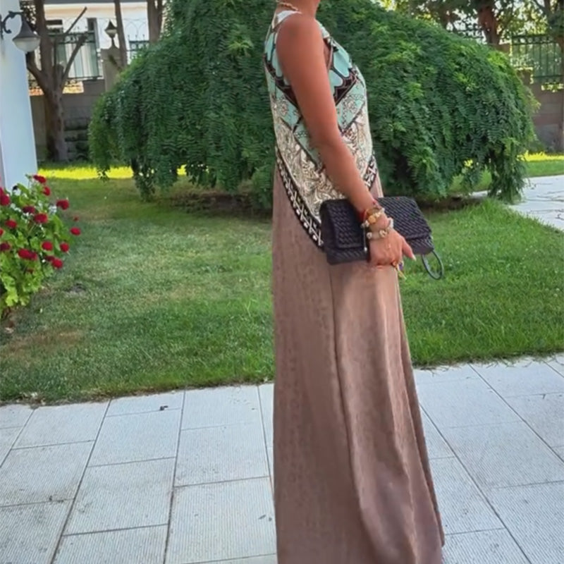 Vintage Chic Deep V-Neck Jumpsuit
