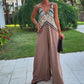 Vintage Chic Deep V-Neck Jumpsuit
