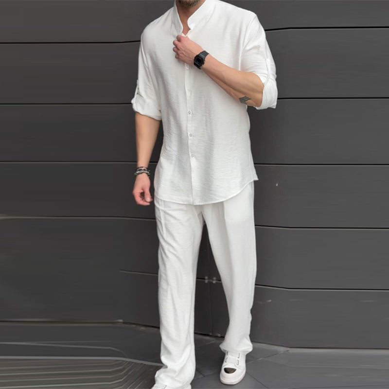 Men’s Loose Shirt Pants 2-Piece Set