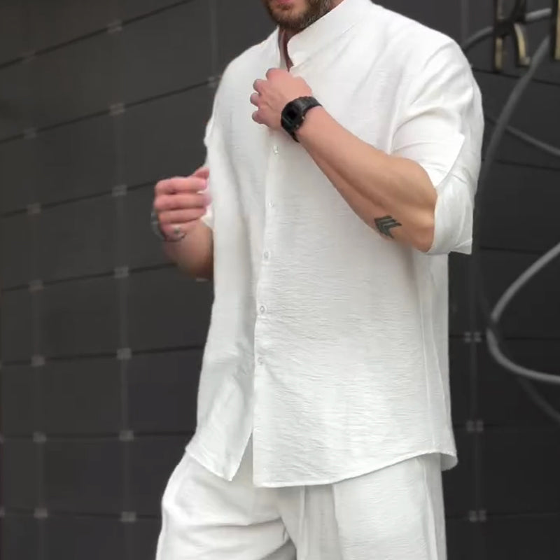 Men’s Loose Shirt Pants 2-Piece Set
