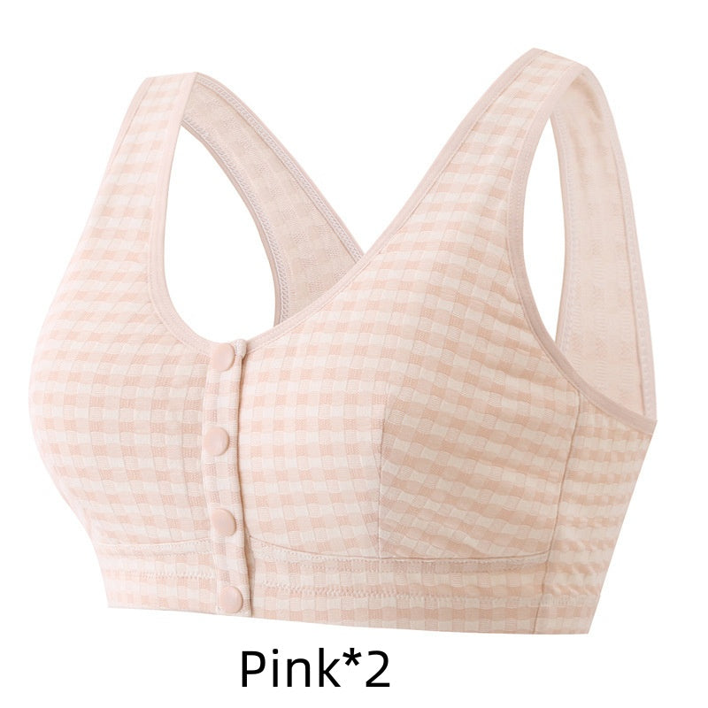 Soft Stretch Plaid Front Closure Bra
