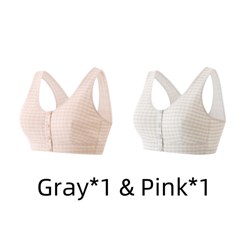 Soft Stretch Plaid Front Closure Bra