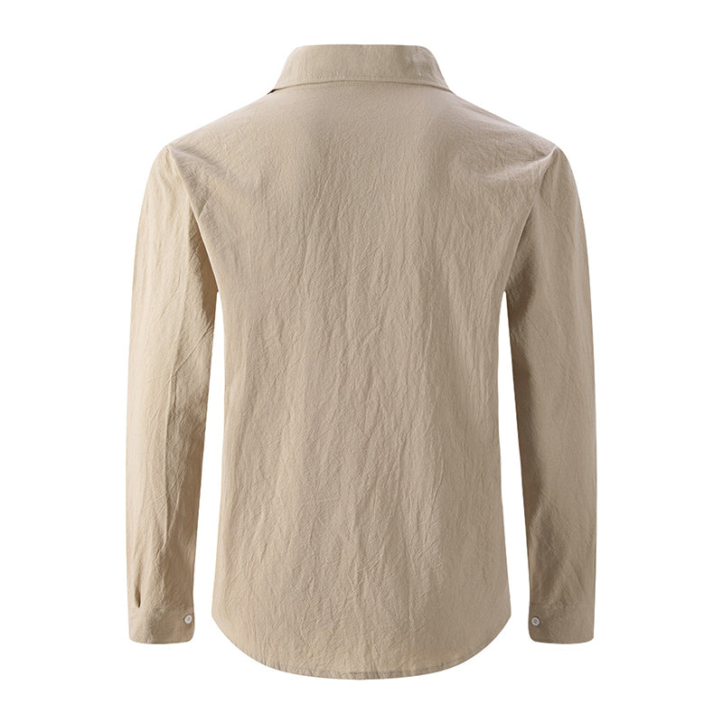 Men's Button Down Long Sleeve Linen Shirts (50% OFF)