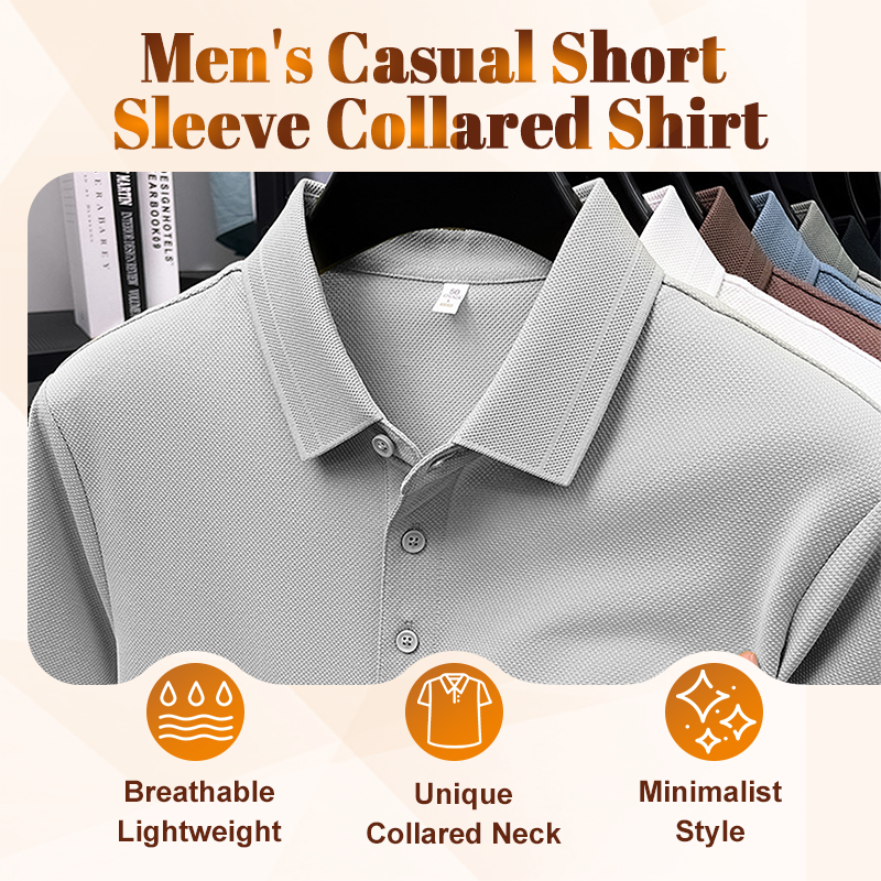 Men's Casual Short Sleeve Collared Shirt