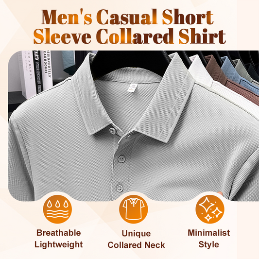 Men's Casual Short Sleeve Collared Shirt