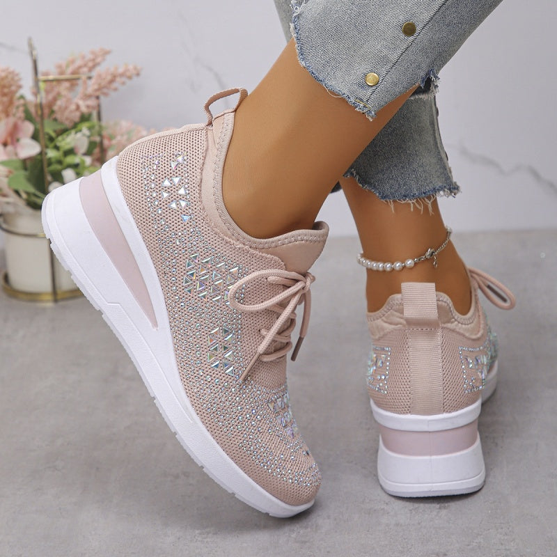 💎Gleaming 50% OFF💎Rhinestone-Embellished Breathable Mesh Sneakers - Step into Elegance! 👟