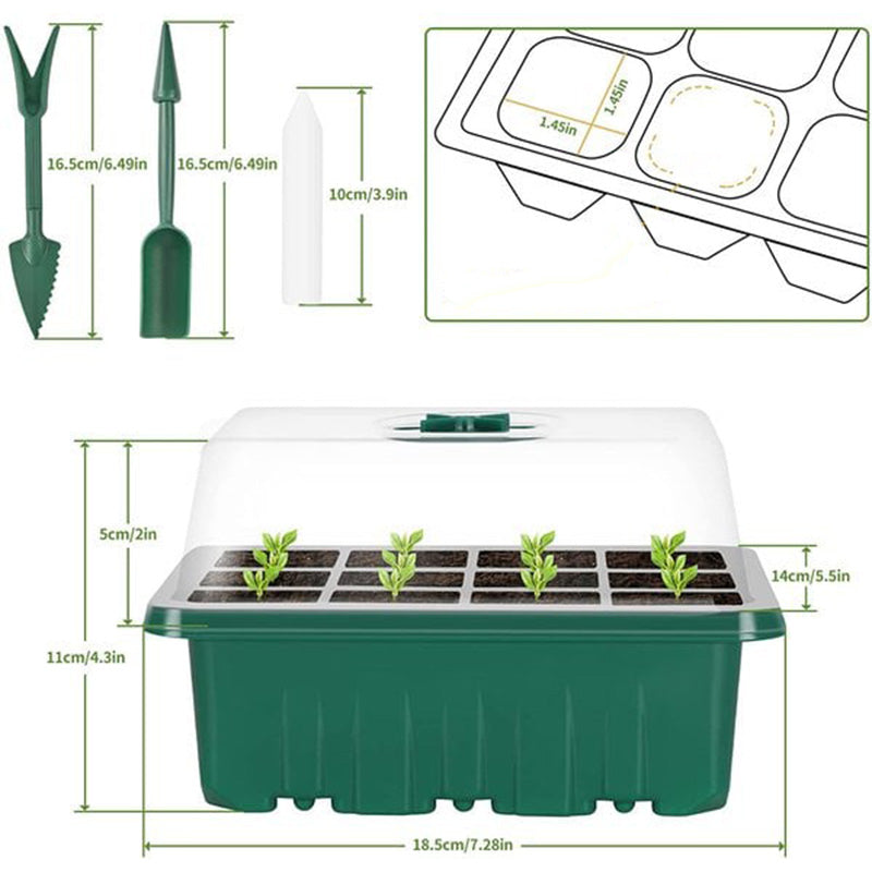 💎60% OFF! 💎 Germination Trays with Grow Light – Humidity Control, Transparent & Full-Spectrum Light 🌱💡