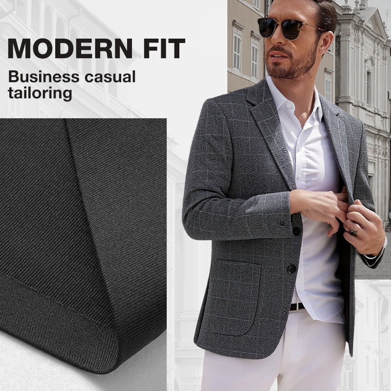 Men's Business Casual Checked Blazer