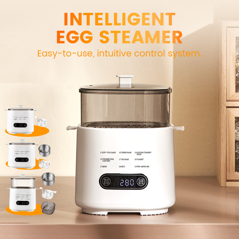 🥳HOT SALE 50% OFF! 🥳Mini Multi‑Functional Egg Cooker – Smart touch panel, 6‑egg capacity, boils, poaches, scrambles & steams. Perfect for quick breakfasts! 🥚⚡