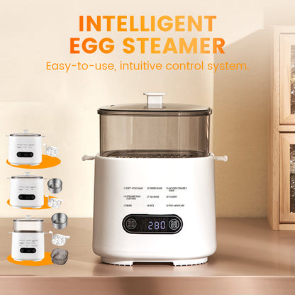 🥳HOT SALE 50% OFF! 🥳Mini Multi‑Functional Egg Cooker – Smart touch panel, 6‑egg capacity, boils, poaches, scrambles & steams. Perfect for quick breakfasts! 🥚⚡