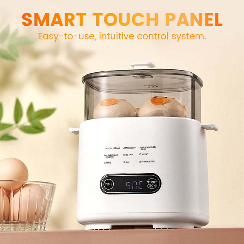 🥳HOT SALE 50% OFF! 🥳Mini Multi‑Functional Egg Cooker – Smart touch panel, 6‑egg capacity, boils, poaches, scrambles & steams. Perfect for quick breakfasts! 🥚⚡