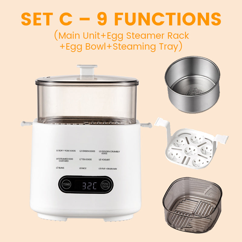 🥳HOT SALE 50% OFF! 🥳Mini Multi‑Functional Egg Cooker – Smart touch panel, 6‑egg capacity, boils, poaches, scrambles & steams. Perfect for quick breakfasts! 🥚⚡