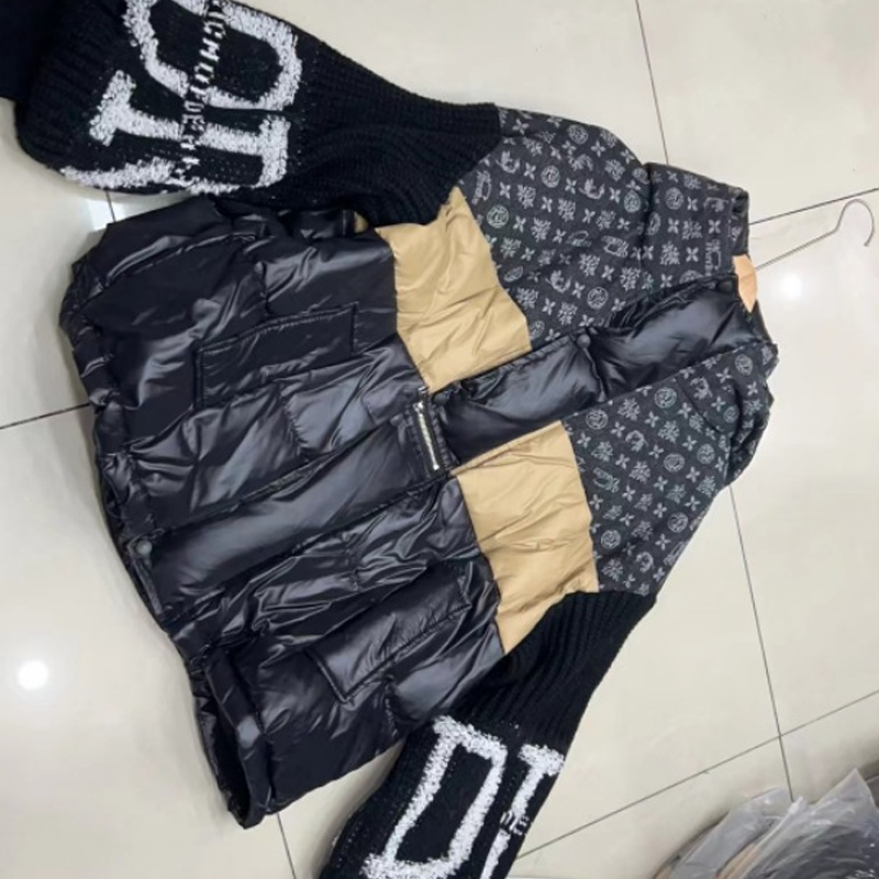 ⏳Limited-time 50% off⏰Women’s Patchwork Knit Sleeve Hooded Puffer Jacket🧥