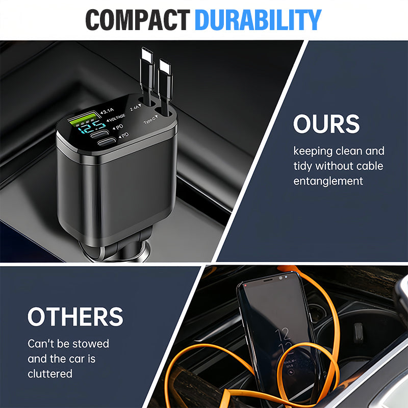 Car Fast Charger with Starry Sky Ambient Lighting