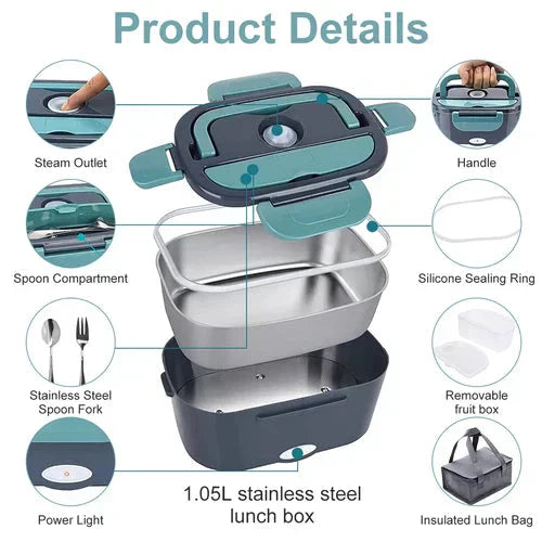 🎁NEW YEAR 2026 HOT SALE 🔥2-in-1 Portable Dual Voltage Electric 7-Piece Set Lunch Box