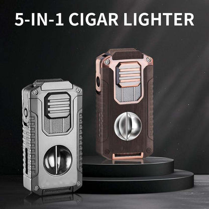 📢📢50 % OFF !!⏰⏰5-in-1 Refillable Cigar Torch Lighter with Cutter