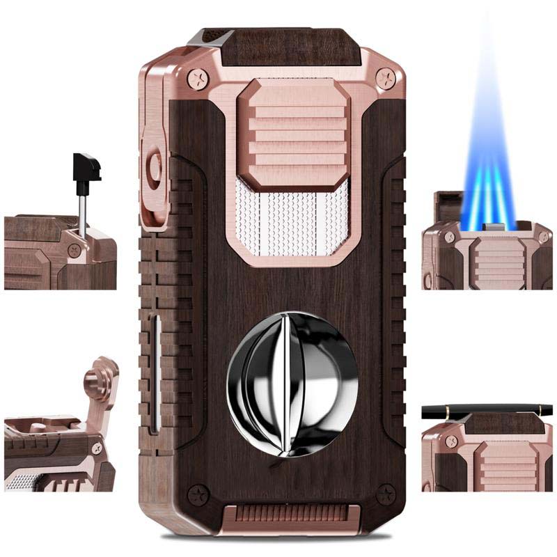 📢📢50 % OFF !!⏰⏰5-in-1 Refillable Cigar Torch Lighter with Cutter