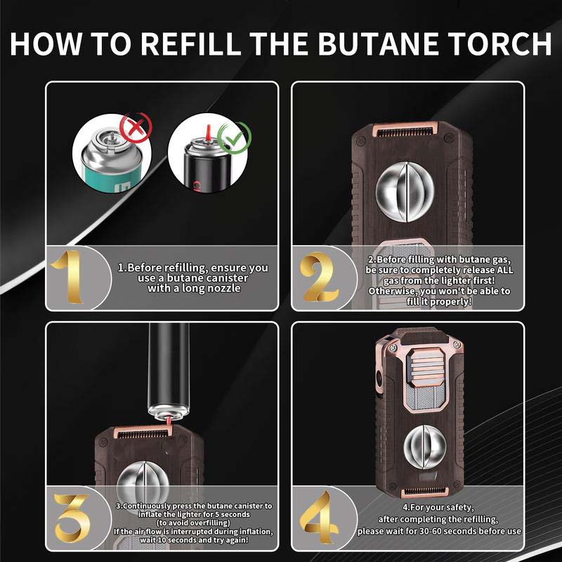 📢📢50 % OFF !!⏰⏰5-in-1 Refillable Cigar Torch Lighter with Cutter