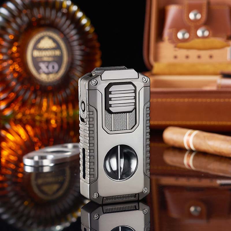 📢📢50 % OFF !!⏰⏰5-in-1 Refillable Cigar Torch Lighter with Cutter