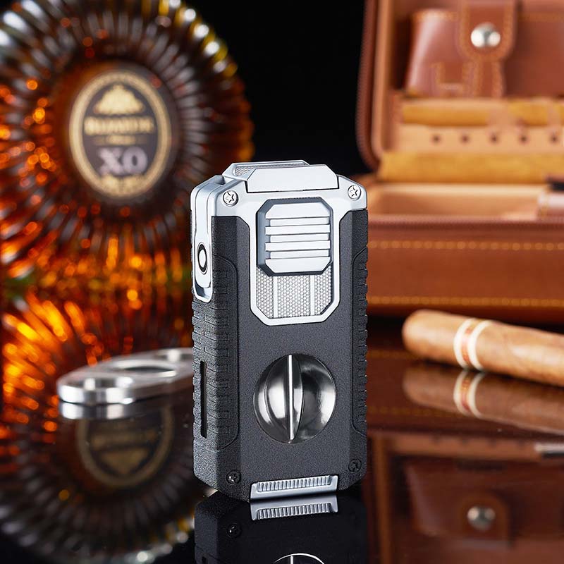 📢📢50 % OFF !!⏰⏰5-in-1 Refillable Cigar Torch Lighter with Cutter