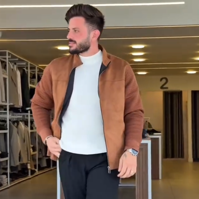 Men’s Casual Stand Collar Zipper Jacket