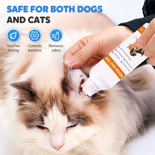 🐾 BUY 1 GET 1 FREE! ✨ Pet Ear Cleaner - Gentle Formula with Soothing Aloe for Dogs & Cats, Prevents Infections & Odor 🌿👂