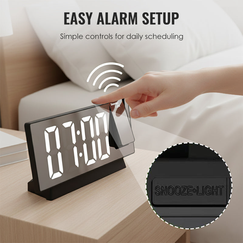 LED Mirror Projection Alarm Clock