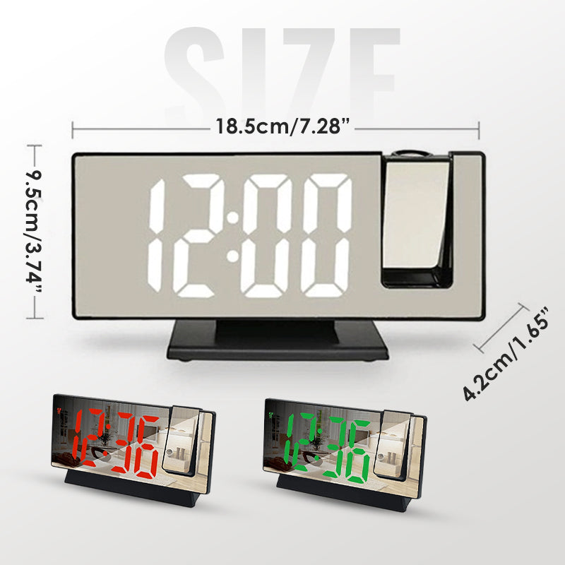 LED Mirror Projection Alarm Clock