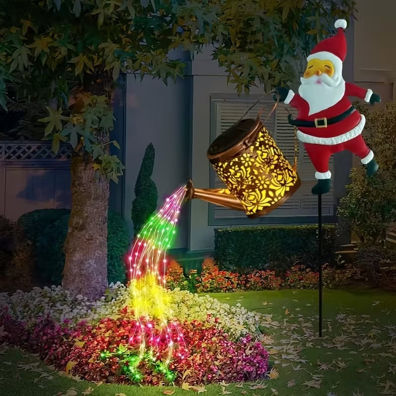 🎅 50% OFF FLASH SALE! ✨Santa Watering Can Solar Light with Ground Stake