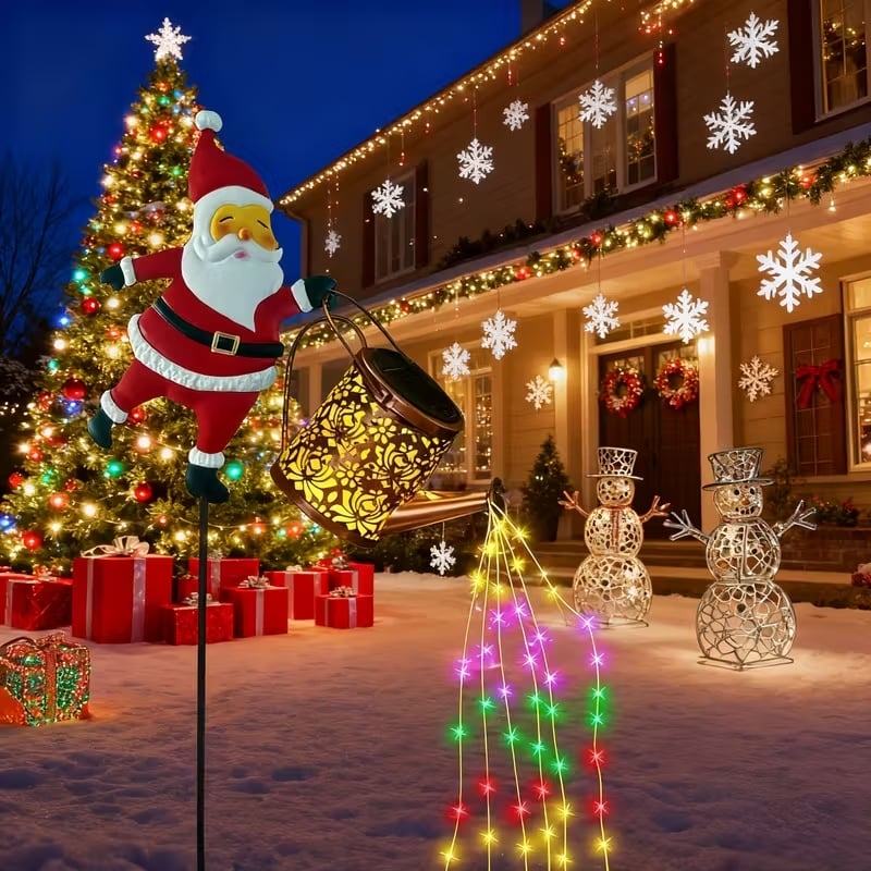 🎅 50% OFF FLASH SALE! ✨Santa Watering Can Solar Light with Ground Stake