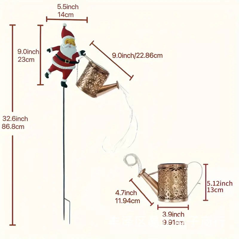 🎅 50% OFF FLASH SALE! ✨Santa Watering Can Solar Light with Ground Stake