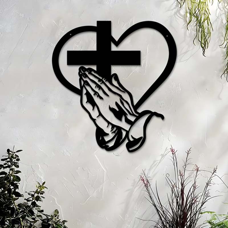 🎅🏻Christmas Sale🎁Elegant Christian Heart & Cross Wall Art