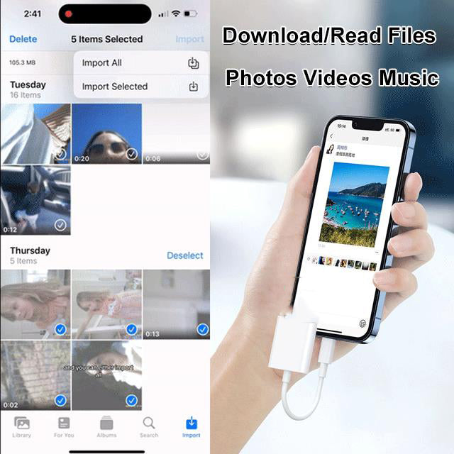 🔌 50% OFF NOW! 📱 5-in-1 Reader for Android – Dual USB-C Adapter, Fast Charging & Data Sync ⚡